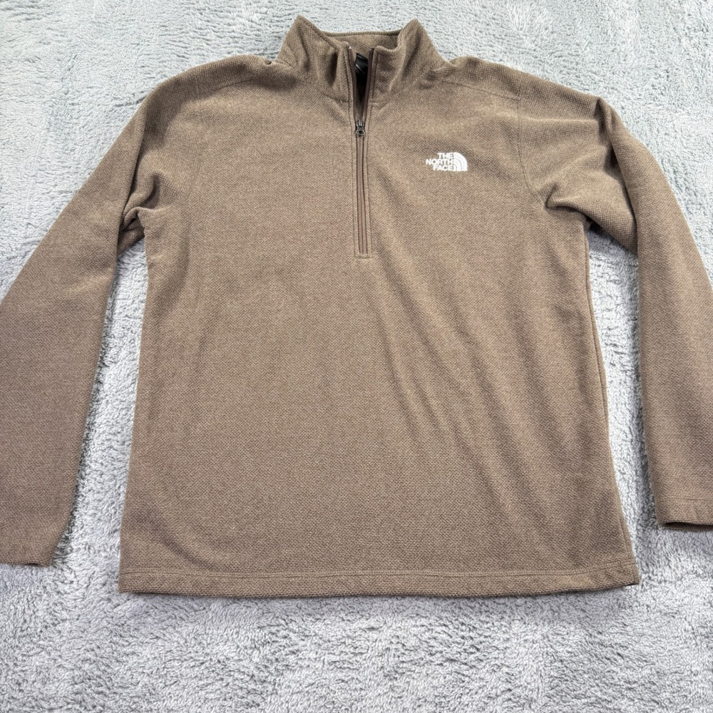 The North Face 1/4 Zip Fleece Pullover Mens Large Brown Textured Gorpcore L